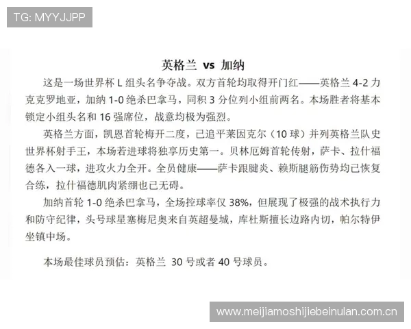 2026年世界杯英格兰对阵加纳比赛中拿几分才能确保出线的详细分析与预测